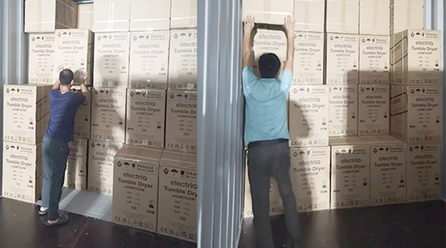 講效率！快速完成英國客戶Electriq衣物烘干機裝柜出貨任務
